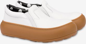 Moschino Sneakers slip-on in vitello - Bianco