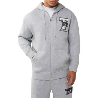 True Religion World Tour Champs Zip Front Hoodie in Heather Grey at Nordstrom, Size Xxx-Large