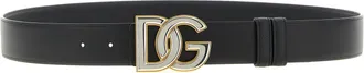 Dolce & Gabbana Mens Black Calfskin Regular Belt