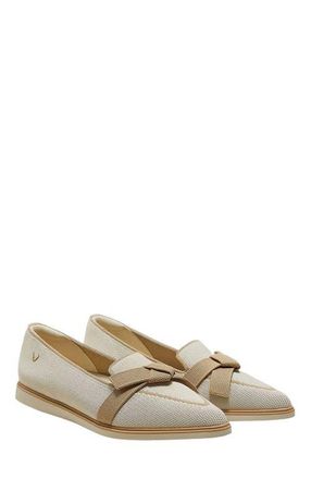 Vivaia Water-Repellent Pointed-Toe Bow Loafers in Ivory Nude at Nordstrom, Size 6.5
