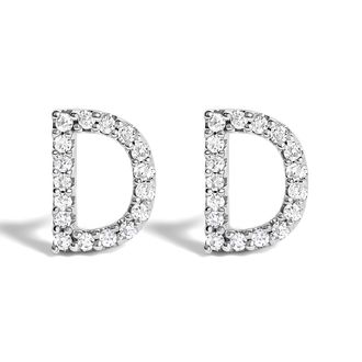 House of Brilliance 10K Gold 1/10 Cttw Diamond Initial A to Z Stud Earring