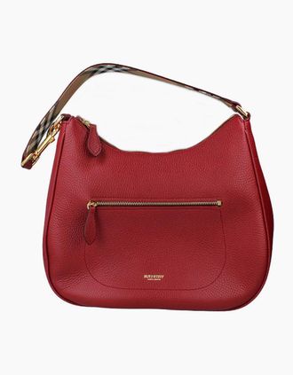 Burberry Womens Burberry Hobo Handbag - Antique Red