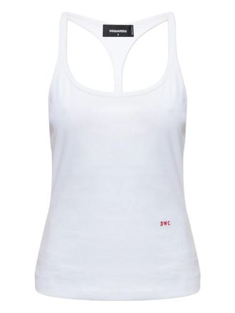 Dsquared2 Racerback tanktop met borduurwerk en racerback - Wit