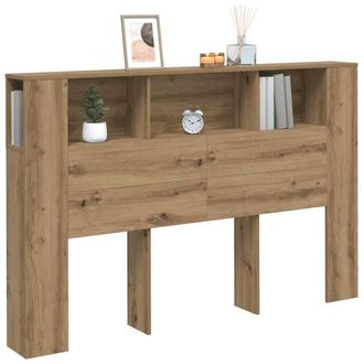 Berkfield Home Headboard Cabinet Artisan Oak 160x18.5x103.5 cm Engineered Wood in Brown