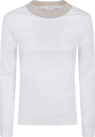 PESERICO T-shirt - Dames - Longsleeves - Wit - XL - Tops