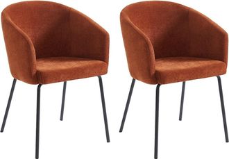 Pascal Morabito Juego de 2 sillas con brazos de tela y metal - Terracota - MORONI de Pascal MORABITO