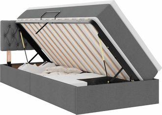 vidaXL Letto Con Contenitore Led E Materasso Grigio Scuro 90 X 190 Cm Vidaxl