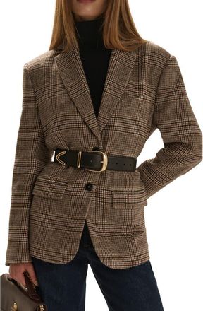 Favorite Daughter The Dean Glen Plaid Blazer in Brown Glen Plaid at Nordstrom, Size Medium
