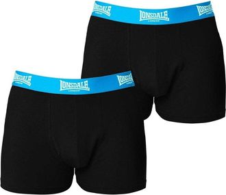 Lonsdale Boxershorts voor heren (Set van 2) (Zwart/Blauw)