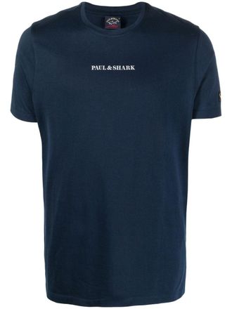 Paul & Shark T-shirt con logo riflettente - Blu
