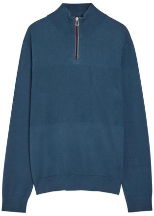 Paul Smith Half-zip Cotton Jumper - Blue - Xxl