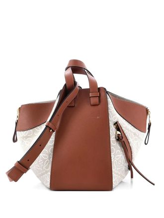 Loewe Hammock Bag Leather and Anagram Jacquard Small shoulder bag - Beige
