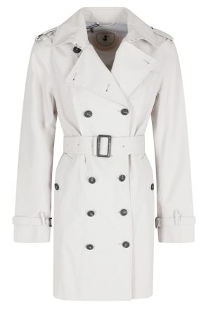 Save The Duck Beige Audrey Double-Breasted Lapels Polyester Trench Coat