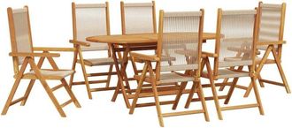 vidaXL Conjunto De Comedor De Jard&iacute;n 7 Pcs Beige Vidaxl