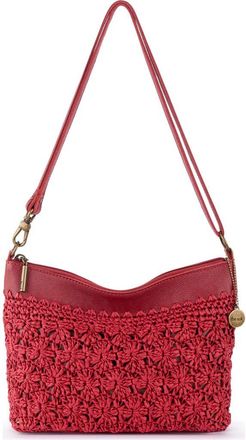 The Sak Lumi Covertible Crossbody Hand Crochet Bag in Scarlet Primrose Straw at Nordstrom