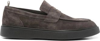 Officine Creative Schoenen, Heren, Bruin, 46 EU, Leer, Frame 001 Suede Loafers