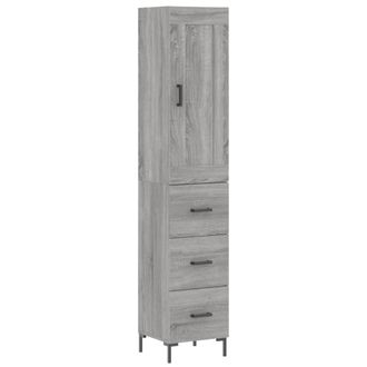 Berkfield Home Highboard Grey Sonoma 34.5x34x180 cm Engineered Wood