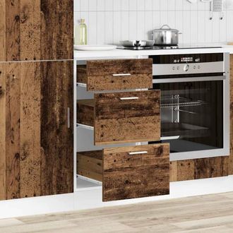 Berkfield Home Durable Bottom Cabinet Old Wood 40x46x81.5 cm Engineered Wood in Brown