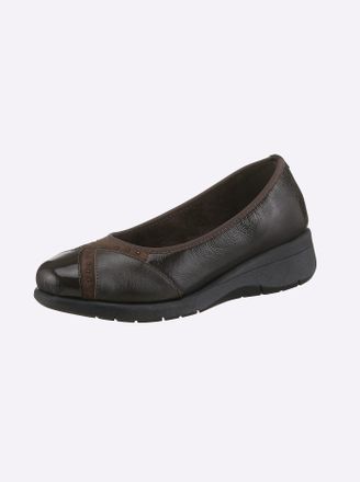 Casual Looks Ballerina CASUAL LOOKS, Damen, Gr. 36, braun (schoko), Lackleder, Schuhe Ballerina