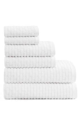 Tommy Hilfiger Brick Texture Terry 6-Piece Towel Set in White at Nordstrom Rack