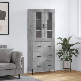Berkfield Home Highboard Concrete Grey 69.5x34x180 cm Engineered Wood