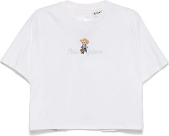 Musium Div. logo-embroidered T-shirt - women - Cotton/Polyester - 36 - White