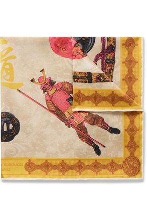 Rubinacci Samurai Printed Silk-Twill Pocket Square