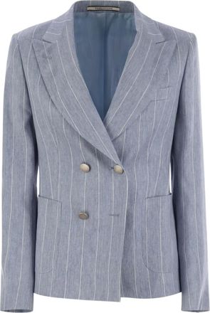 Tagliatore Blazer doppiopetto a righe - Blu