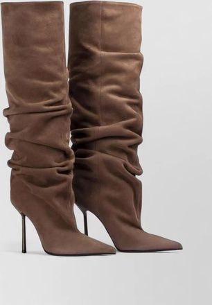 Le Silla suede ruched stiletto knee-high boots