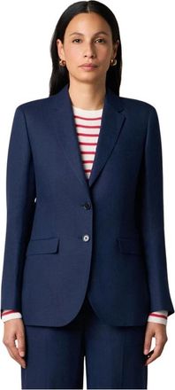 Brooks Brothers Plain Linen Blazer - Dames - Blazers - Blauw - 3XS - Linnen - Jassen