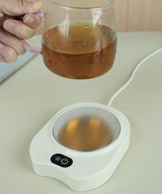 OEM Posavasos Calefactable Smart Creative Con Tres Niveles De Calefacci&oacute;n Ajustables Y Temperatura Constante - Blanco Lechoso