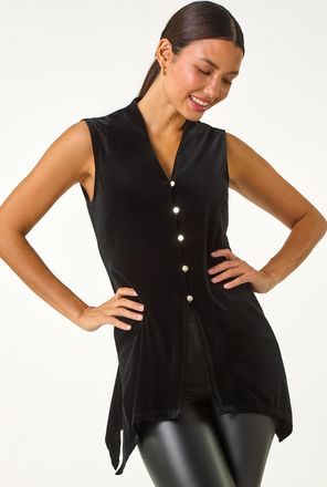 Roman Velvet Buttoned Blouse