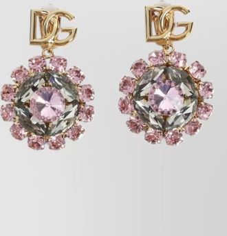 Dolce & Gabbana earrings gold tone gemstone embellishments