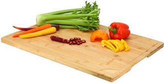 MegaChef Wood 24 x 18 Inch Large Cutting, Prep and Serving Board in Bamboo at Nordstrom