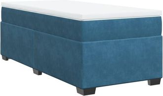 vidaXL Vidaxl - Cama Box Spring Con Colch&oacute;n Terciopelo Azul Oscuro 90x200 Cm