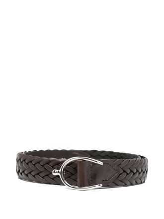 BRIGLIA 1949 interwoven leather belt - men - Calf Leather - 100 - Brown