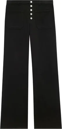 Courr&egrave;ges button-front wide-leg cotton jeans - men - Elastane/Cotton - 48 - Black
