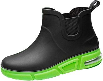 Generic Slip On Rain Boots Men Wide, Ankle Boot Waterproof Work Boots Non-Slip Outdoor Boot Comfortable Casual Shoes Hard Wearing Walking Shoe Classical Hikin