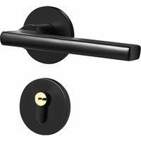 OEM Manilla De Puerta Individual, Manilla De Puerta Negra Bb Wc Pz Design, Manilla De Puerta Interior De Aluminio Con Un Dise&ntilde;o Redondo Delgado Y Contempo