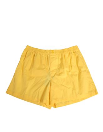 Dolce & Gabbana Mens Yellow Cotton Elastic Waistband Short Swimwear