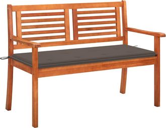 vidaXL Vidaxl - Banco De Jard&iacute;n 2 Plazas Madera Maciza Eucalipto Y Coj&iacute;n 120 Cm