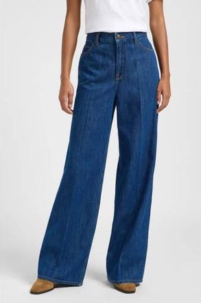 Lee high waist straight leg jeans medium blue denim