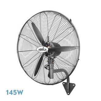Fabrilamp Ventilatore Industriale Da Parete Borrasca Nero 3 Velocit&agrave; 145w 3 Pale Fisse E Rotanti 60x56x30cm