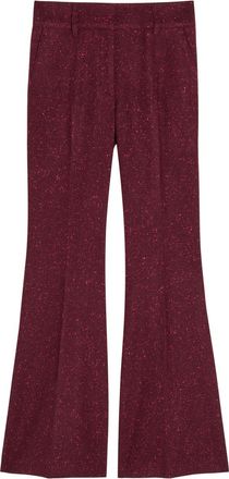 Gabriela Hearst Rhein Speckled Wool-blend Trousers - Bordeaux - 38 (UK6 / XS)
