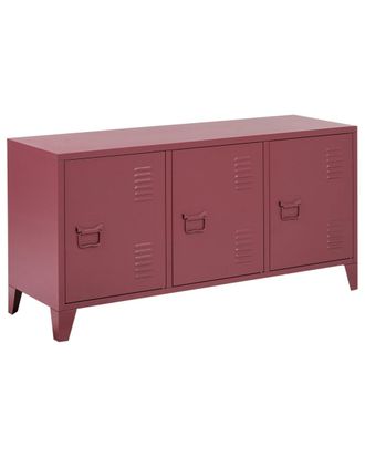 Beliani Mueble de oficina Metal Rojo oscuro