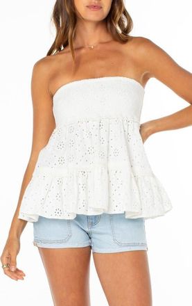 Roxy Savannah Breeze Cotton Eyelet Multifit Skirt in Cloud Dancer at Nordstrom, Size Large