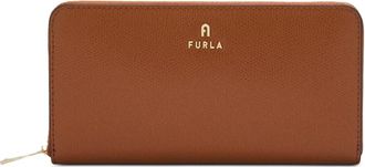 Furla Camelia XL Zip Around - Dames - Portefeuilles - Bruin - ONE Size - Leer - Accessoires