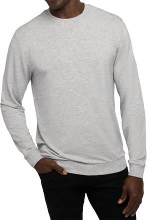 Travis Mathew Amenities Crew Shirt In Heather Light Grey