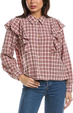 LnA Lna Dru Ruffle Front Blouse