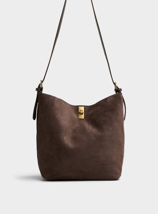 Simons Womens Belt-strap faux-suede bag